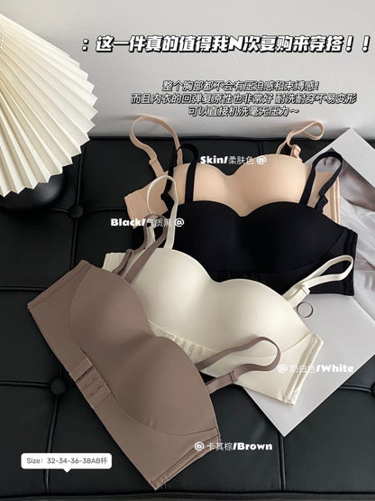 Strapless Push-Up Bra for Women – Front Closure Seamless Backless Invisible Wireless Bra