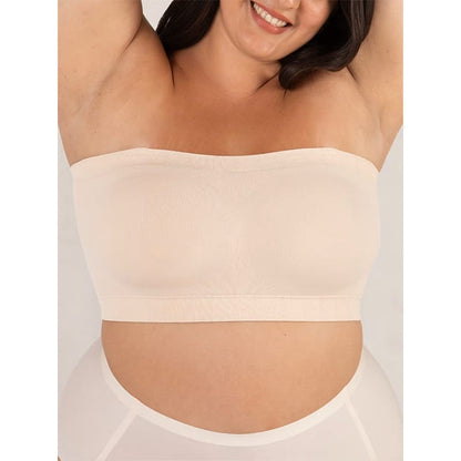 Plus Size Strapless Wireless Bra for Women – Seamless Shaping Bra with Silicone Anti-Slip Support
