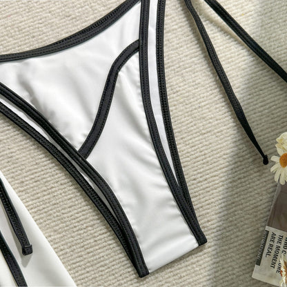 Women’s 3-Piece Swimsuit Set – Solid Color Bikini with Long Skirt, Beach Vacation Swimwear