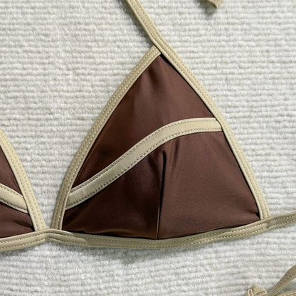 Women’s 3-Piece Swimsuit Set – Solid Color Bikini with Long Skirt, Beach Vacation Swimwear