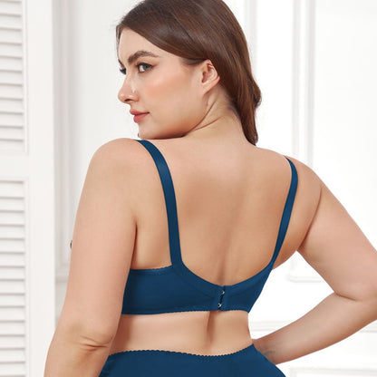 Plus Size Lace Full-Cup Bra for Women with wire– Ultra-Thin Breathable Everyday Lingerie