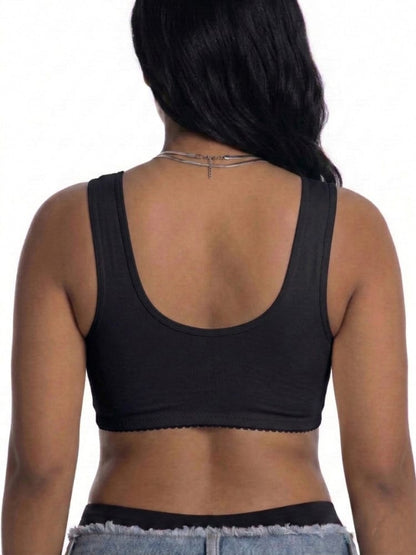 Plus Size 3/4 Cup Lace Front-Clasp Bra for Women – Wire-Free Seamless Push-Up Vest Bra