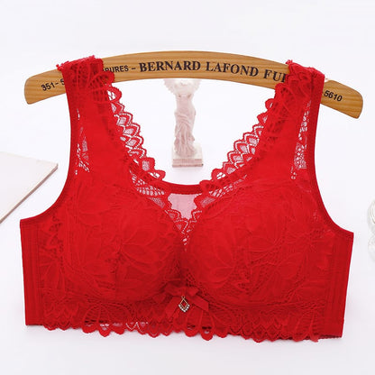 Plus Size Thin Lace Bra for Women in Bangladesh – Wire-Free Push-Up Bra with Side Support & Back Hook Closure