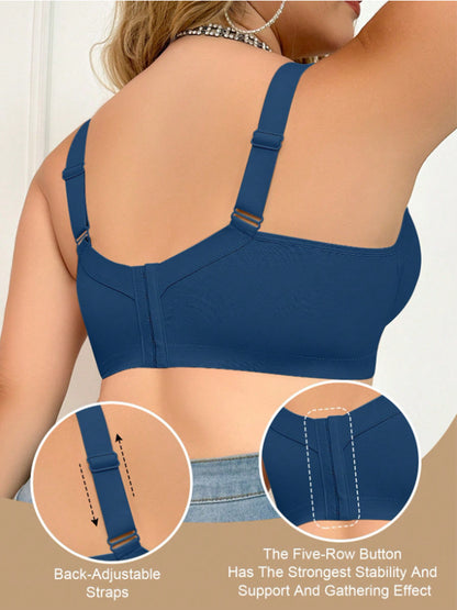 Seamless Plus Size Bra for Women – Memory Wire Support, Full Coverage Invisible Back Smoothing Bra