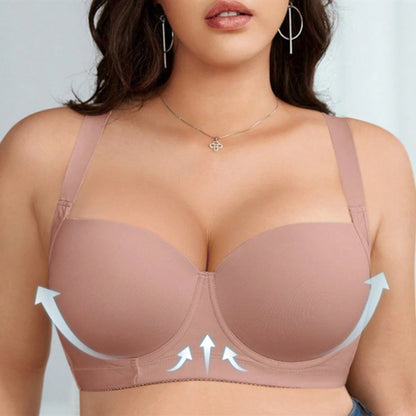 Seamless Plus Size Bra for Women – Memory Wire Support, Full Coverage Invisible Back Smoothing Bra