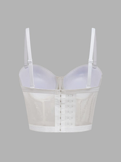 Rhinestone Sequined Camisole Top for Women – Sparkly Slim Fit Crop Bra Style Party Wear