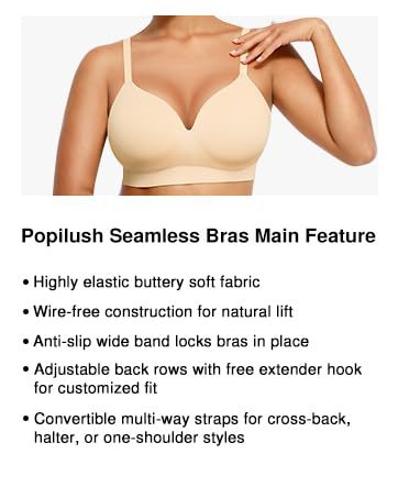 Seamless Supportive Bra for Women Without Wire – Comfortable Push-Up Side Support Shaping Bra (Plus Size Available)