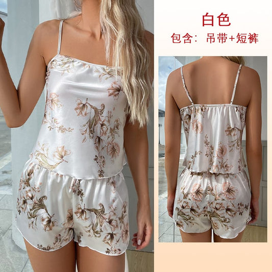Women's Ice Silk Pajama Set | Soft Summer Loungewear