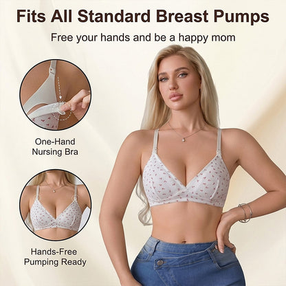 Front-Opening Nursing Bra for Women – Wire-Free Cotton Maternity & Breastfeeding Bra