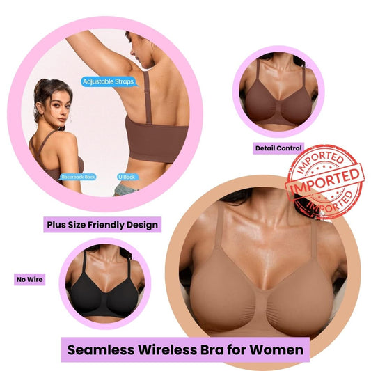 Seamless Wireless Bra for Women – Non-Padded Comfortable Everyday Nylon Bra