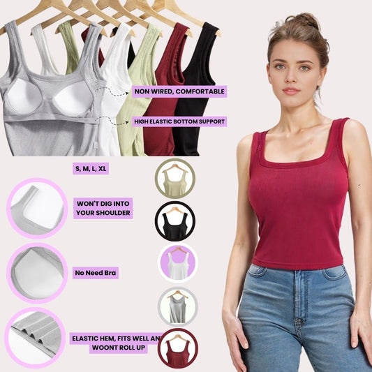 Premium Girls Crop Tank Top with Chest Pad (IMPORTED) | Best For Summer and Gym