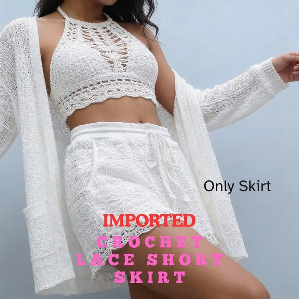 Lace Short Skirt for Women – High Waist Floral Lace Mini Skirt