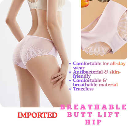 Traceless Low Waist Panty for Women – Breathable Butt Lift Hip Briefs with Cotton Crotch