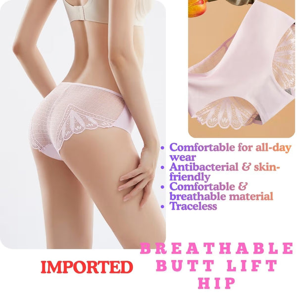 Traceless Low Waist Panty for Women – Breathable Butt Lift Hip Briefs with Cotton Crotch