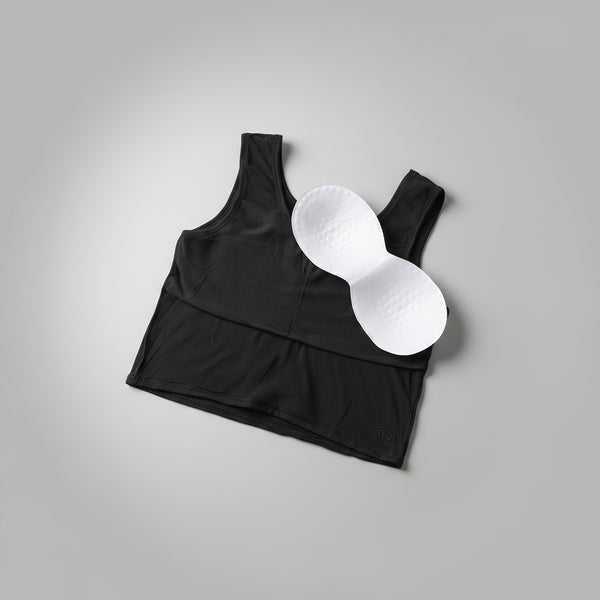 Girls Crop Tank Top With Chest Pad