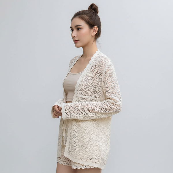 Cardigan for Women – Long Sleeve Lightweight Autumn Cardigan Hollow Knit