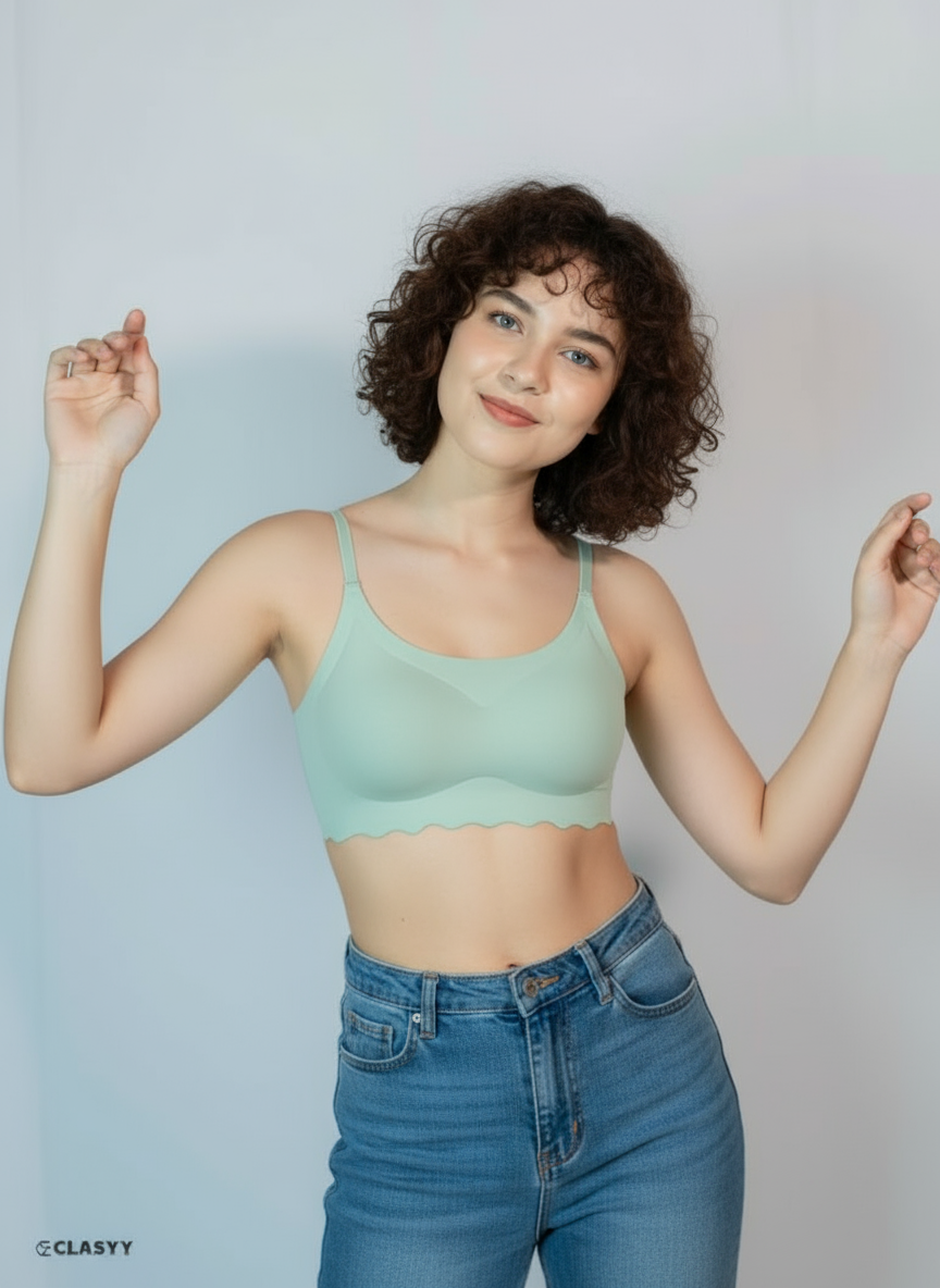 Seamless Ice Silk Sport Bra - Upper Support, Back Wrapped, Comfortable & Anti-Sagging