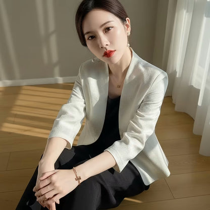 Winter Jacket for Girls – Elegant Jacquard Nine-Quarter Sleeve Coat | Clasyy