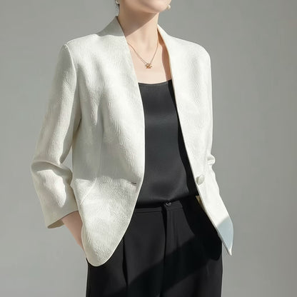 Winter Jacket for Girls – Elegant Jacquard Nine-Quarter Sleeve Coat | Clasyy