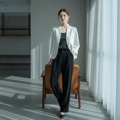 Winter Jacket for Girls – Elegant Jacquard Nine-Quarter Sleeve Coat | Clasyy