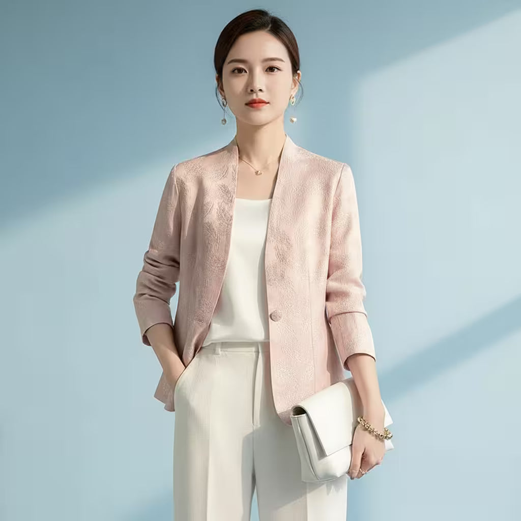 Winter Jacket for Girls – Elegant Jacquard Nine-Quarter Sleeve Coat | Clasyy