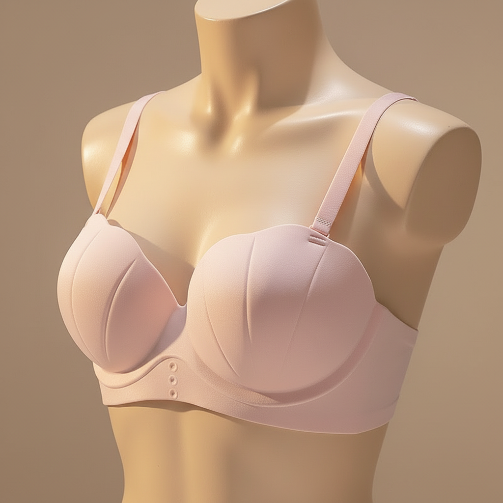 Women’s Push-Up Bra – Breathable One-Piece Nylon Bra with Detachable Straps (3/4 Cup)