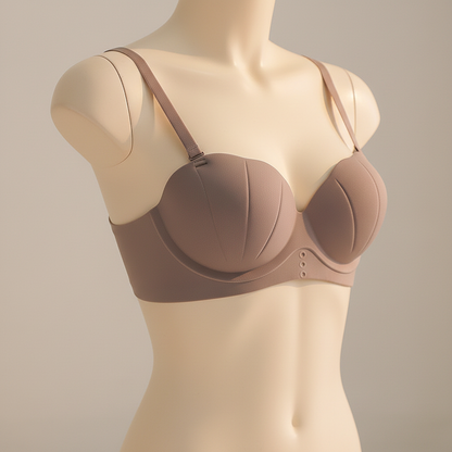 Women’s Push-Up Bra – Breathable One-Piece Nylon Bra with Detachable Straps (3/4 Cup)