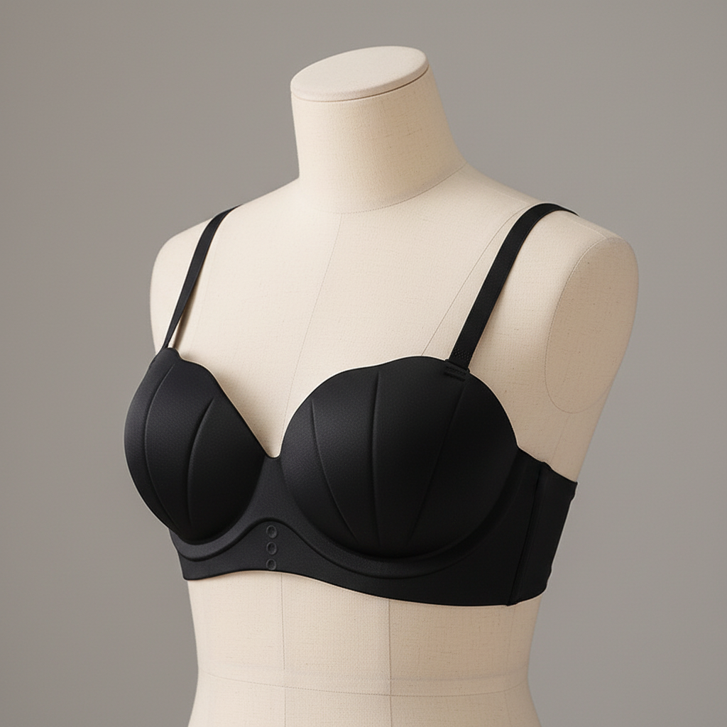 Women’s Push-Up Bra – Breathable One-Piece Nylon Bra with Detachable Straps (3/4 Cup)