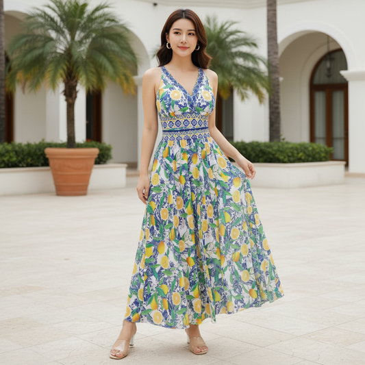 Retro Floral Swimsuit for Women – European Style Sexy One Piece Swimwear with Bra Pads