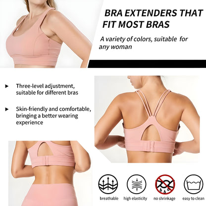 Extended Hook Bra Extender – Widened Straps | 2-3 Rows & 4 Buckles