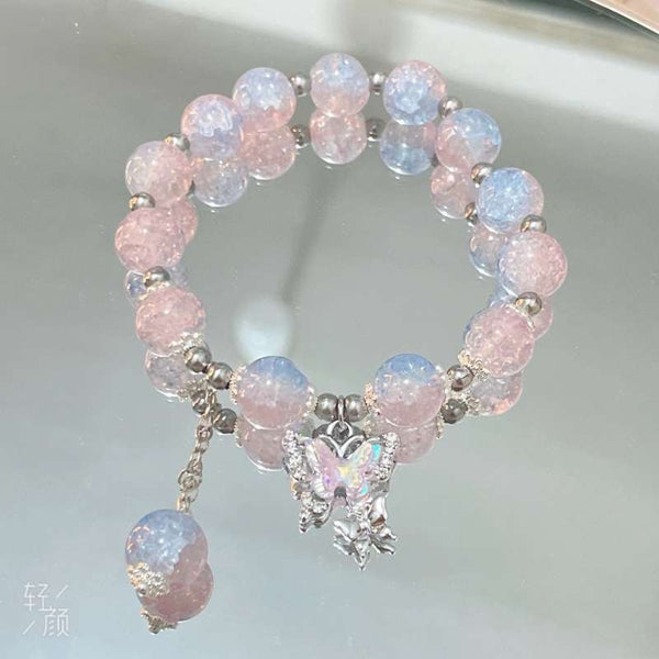 Sparkly Pink & Blue Butterfly Bracelet For Girls- Clasyy Charm Jewelry