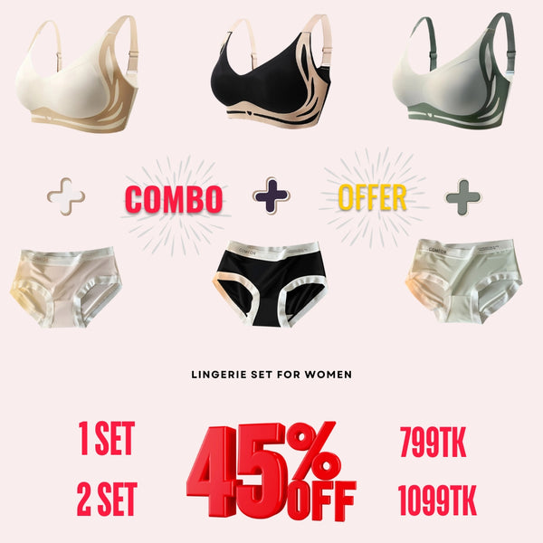 Lingerie Set for Women | Push Up Bra + Sweet Ice Silk Underwear