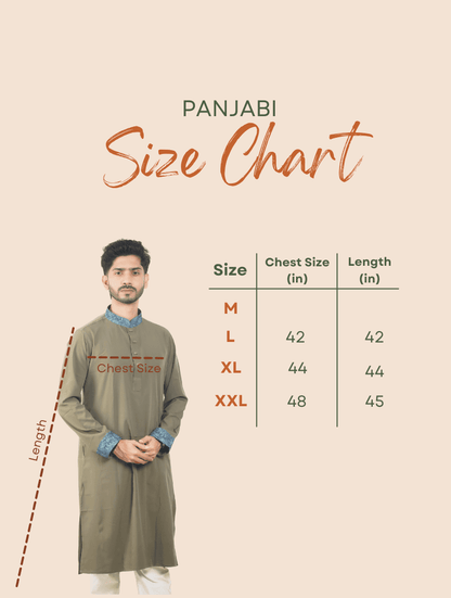Limited Edition Eid Panjabi Premium Quality - Olive Green or Khaki