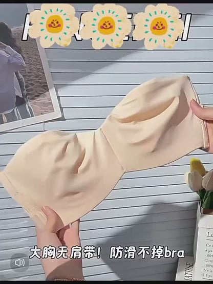 Strapless Push-Up Bra for Women – Large Bust Support, Invisible & Anti-Slip