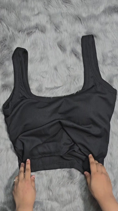 Premium Girls Crop Tank Top with Chest Pad | Best For Summer and Gym