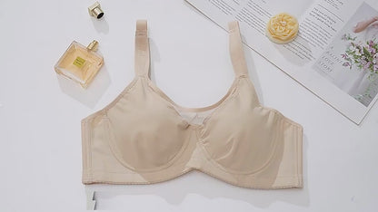 Plus Size Seamless Bra – Ultra-Thin Padded Push-Up Underwire Bra