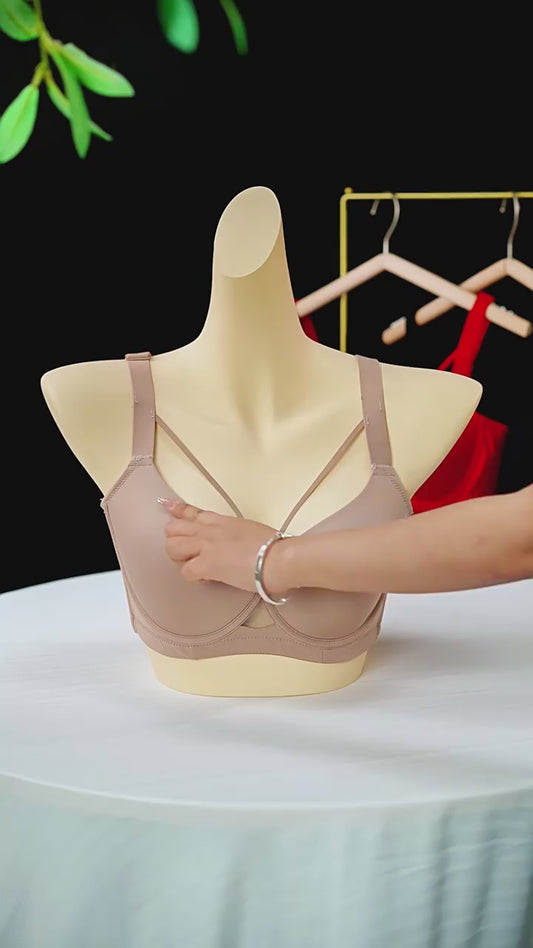 Plus Size Women's Seamless Sexy Bra – Adjustable Straps, Breathable & Side-Gather Enhancing