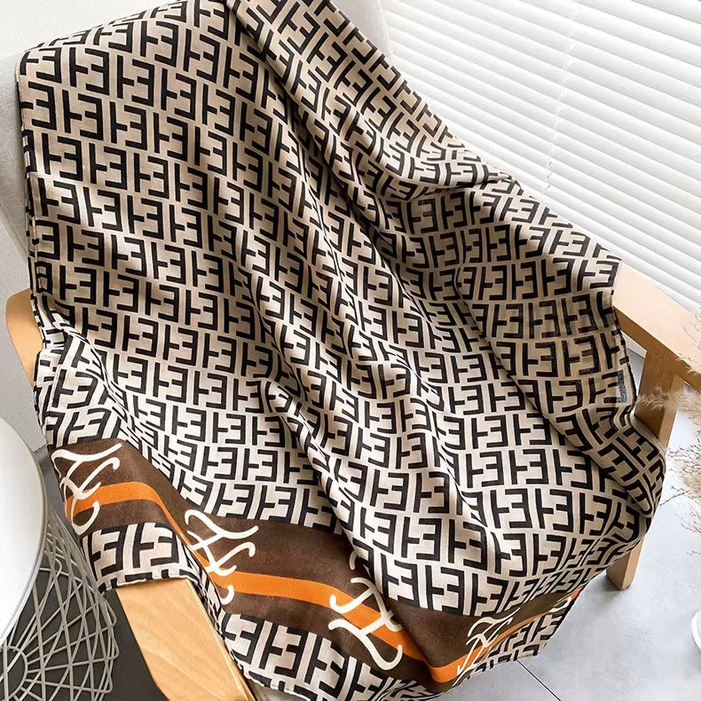 New Long Silk  Scarf for Women – Letter Design