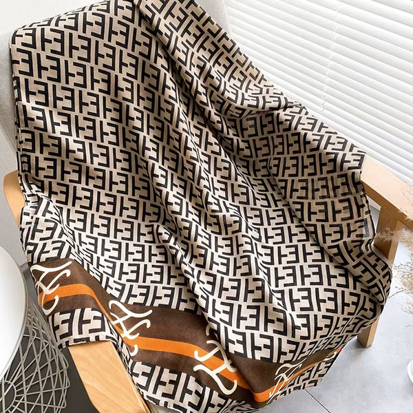 New Long Silk  Scarf for Women – Letter Design