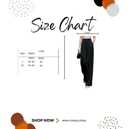 Fashion Satin Wide-Leg Pants for Women – High-Waist, Floor-Length, Elegant Trousers